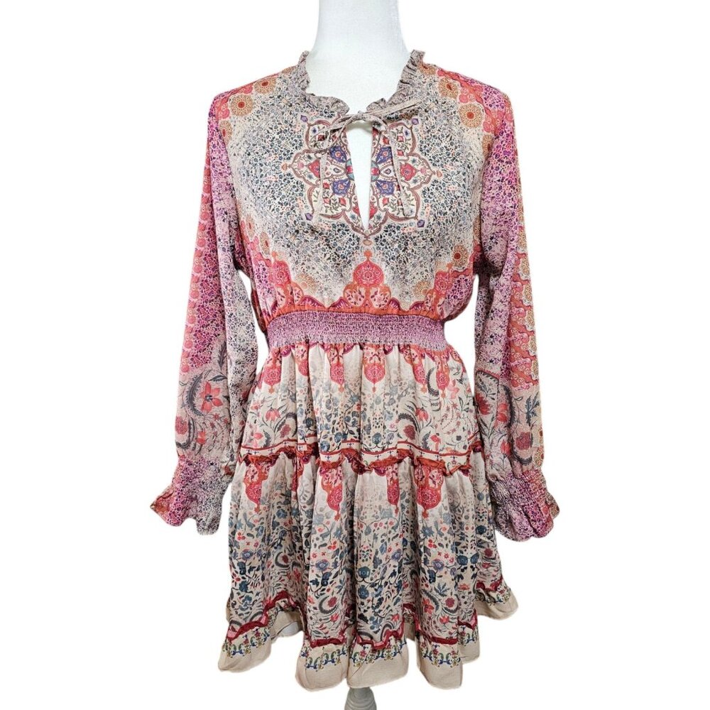 Siddhartha Bansal Anthropologie Dakota Long Sleeve Peasant Mini Dress Womens S